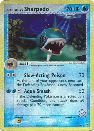 Team Magma v Aqua Team Aqua's Sharpedo #18/95 reverse holo
